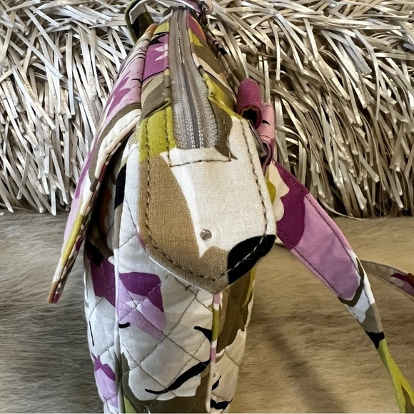 New VERA BRADLEY Portobello Road Tech Tote Crossbody Green Purple Floral 2012 - Picture 6 of 14